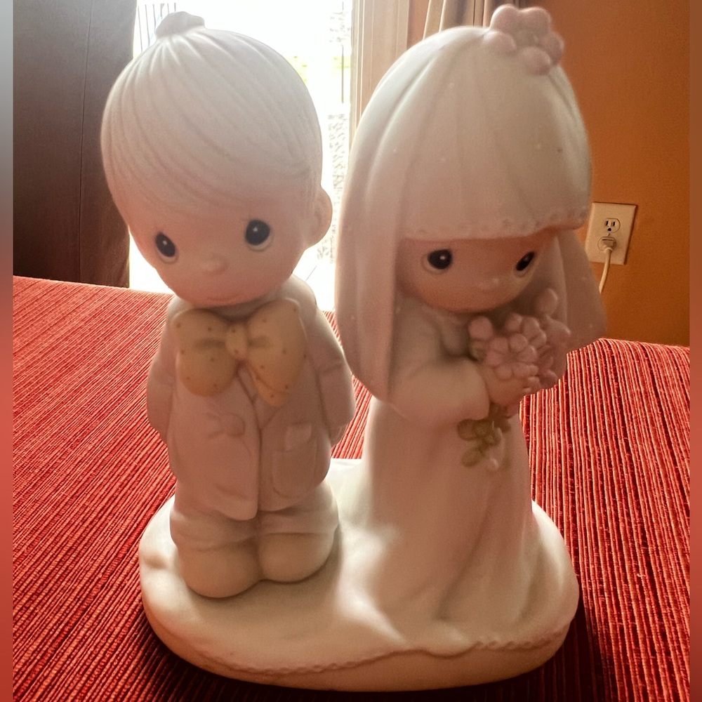 Vintage Precious Moments Wedding Cake Topper Figurine by Jonathan David